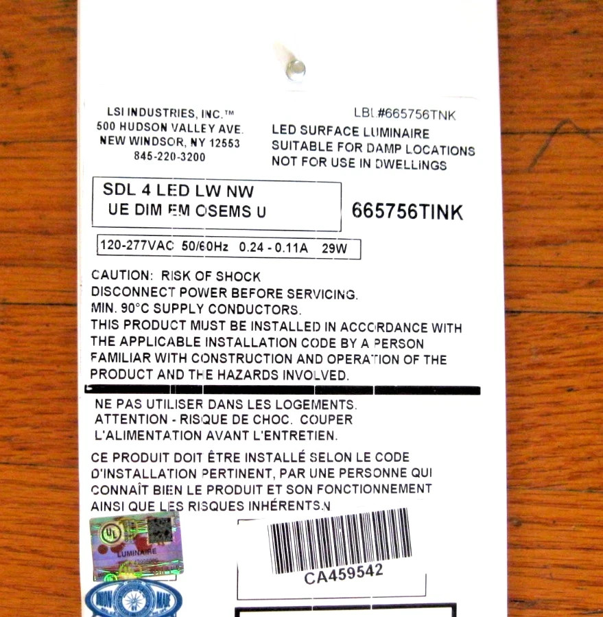 LSI SDL4 LED Strip Light Fixture 4FT – 54W – 0‑10V Dimmable – USA Made – New