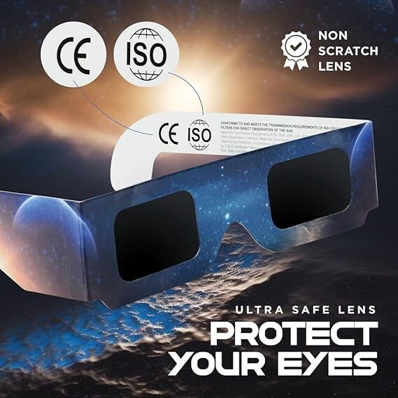 Solar Eclipse Glasses – Solar Filters Glasses CE and ISO Certified 2024 5-Pack