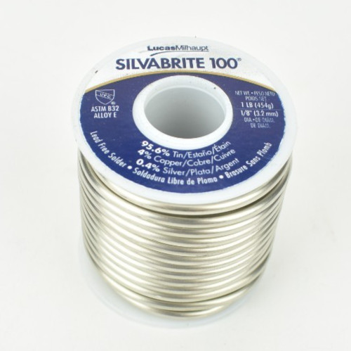 Lucas-Milhaupt Silvabrite 100 Lead-Free Solder 1/8in 1lb Spool P/N 56761