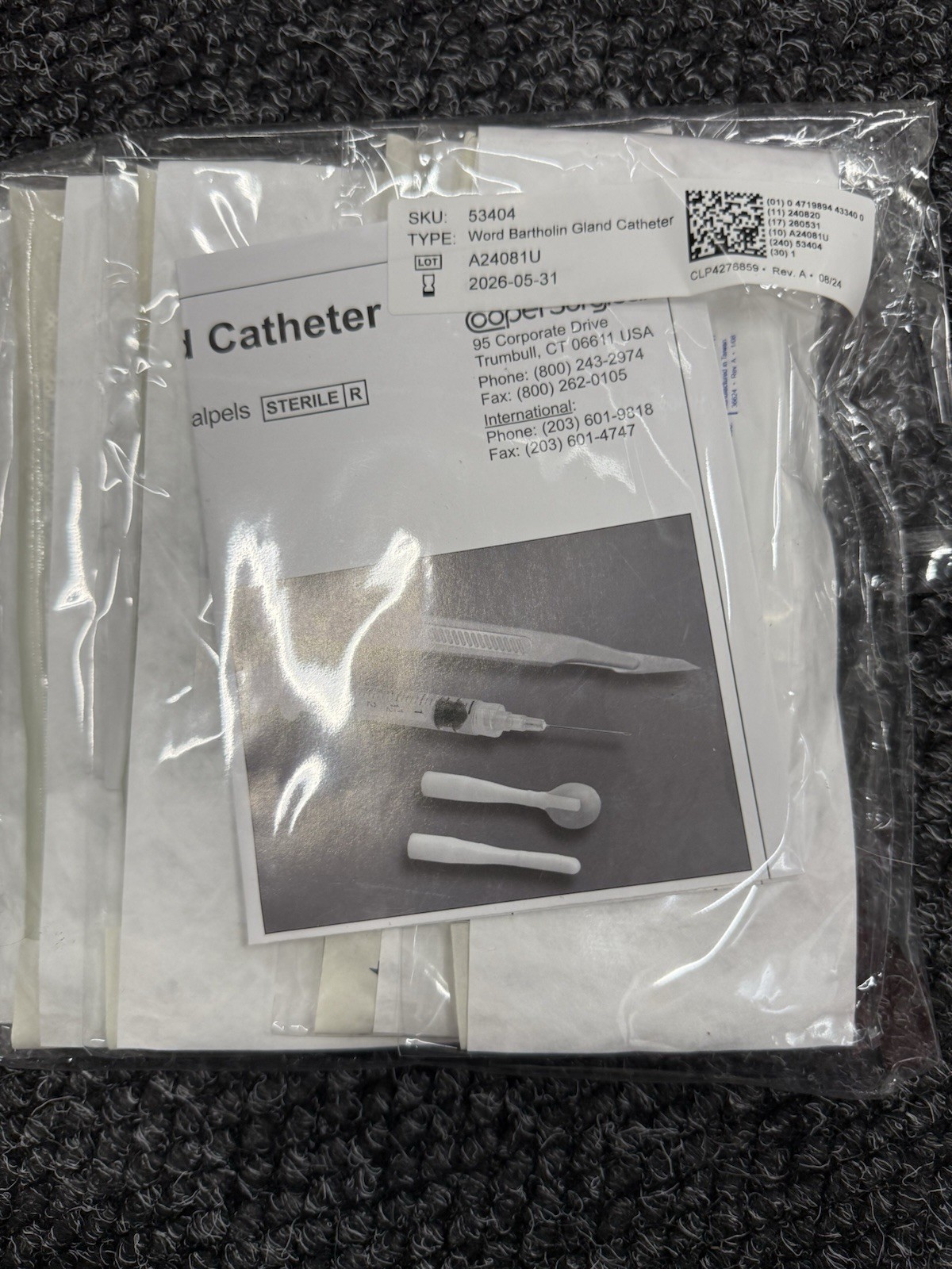 Bioteque Silicone Word/Bartholin Catheter w/ Sytinge and Scalpel Pack of 6 Sets