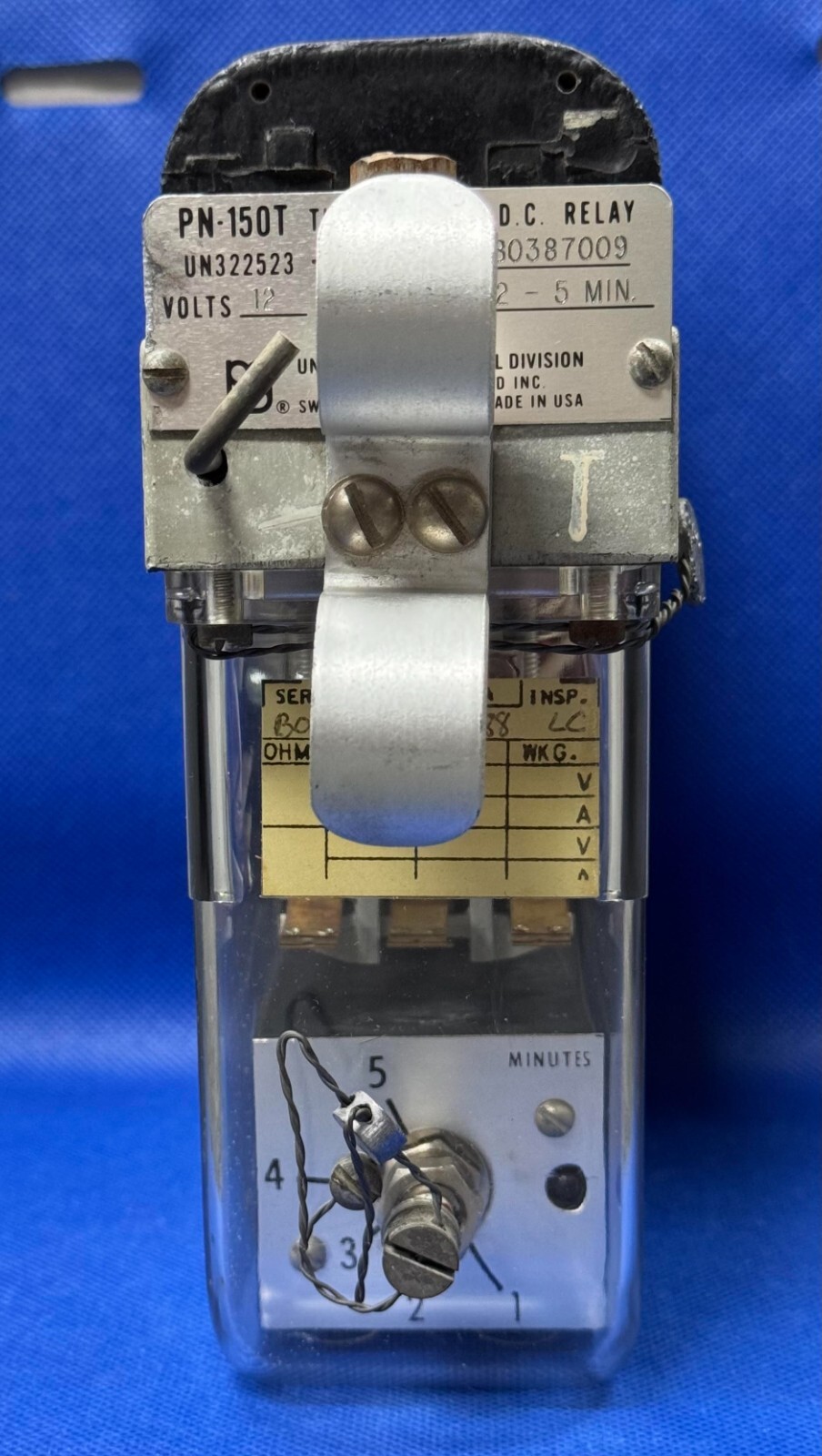 Union Switch & Signal PN-150T Time Element D.C. Relay 1/2-5 Min 12 Volts