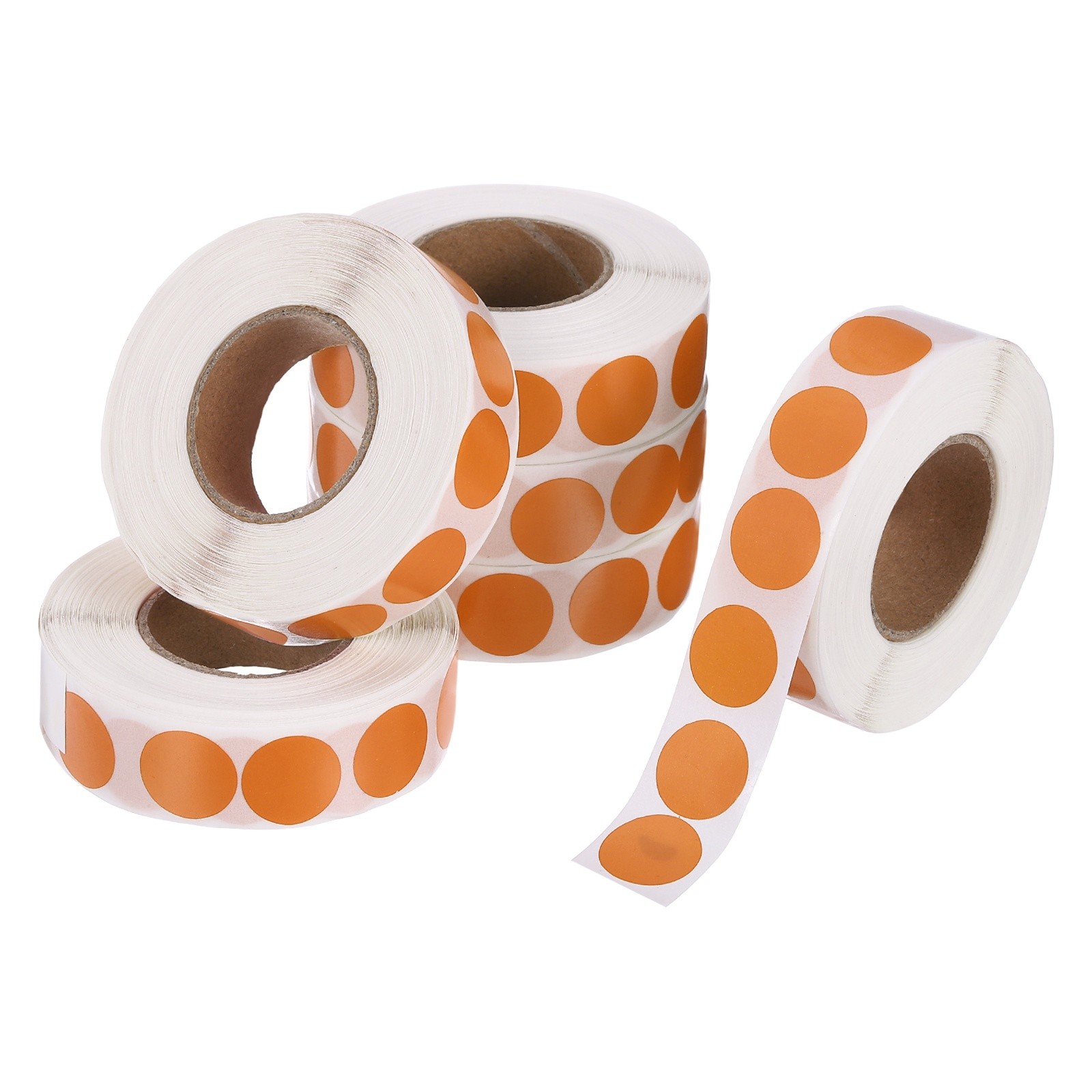 6000 Pcs 6 Roll 0.5 Inch Colored Dot Stickers Labels, Orange