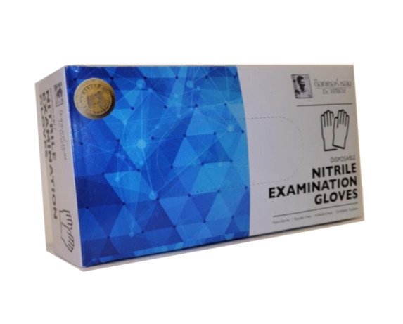 NITRILE EXAM GLOVES BLUE, POWDER FREE, NON-TOXIC, 1 BOX 100 PC, SIZE «M»