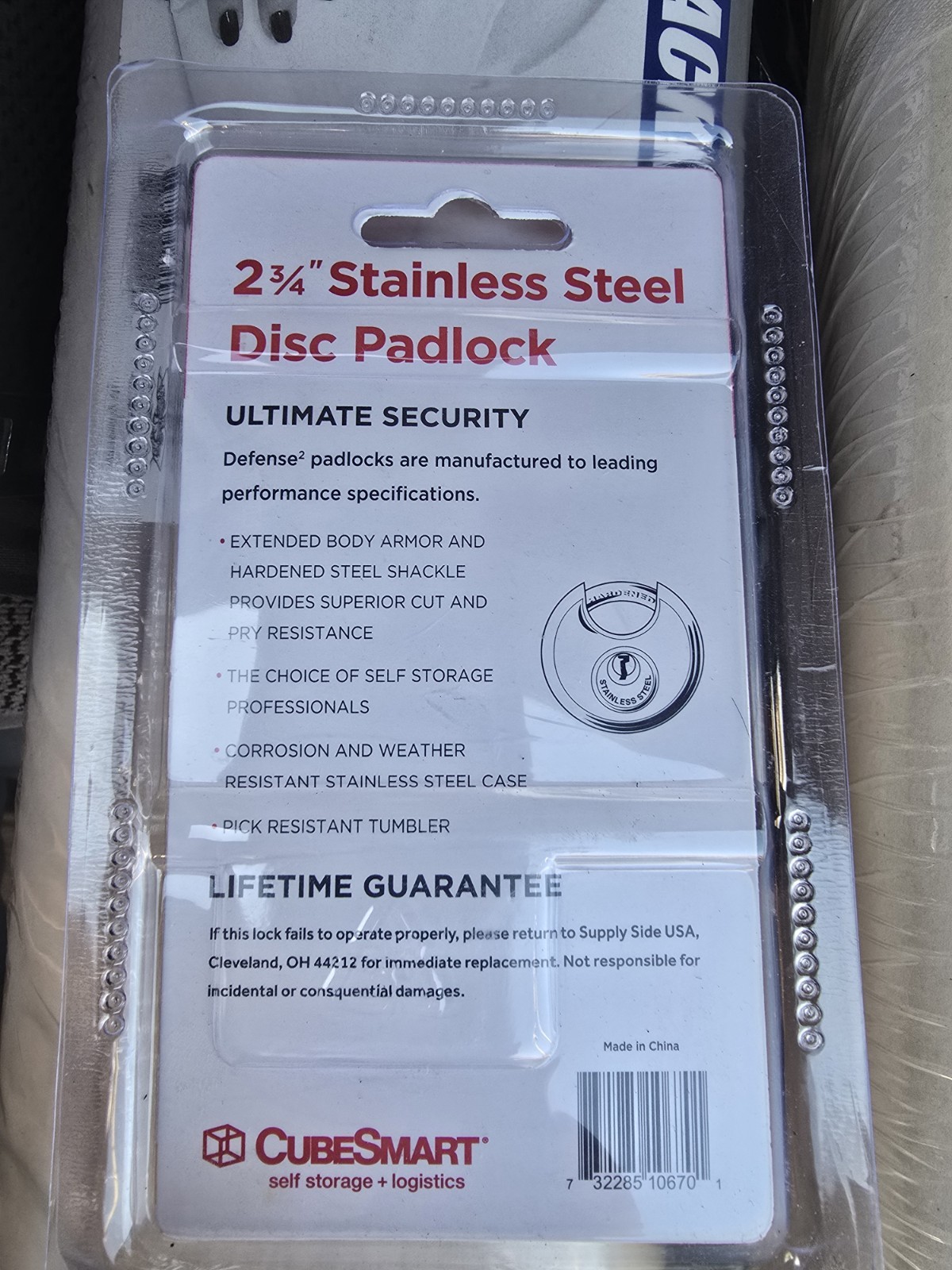Cubesmart Storage Locker Disc Lock CS-670 2-3/4″- New In Sealed Package