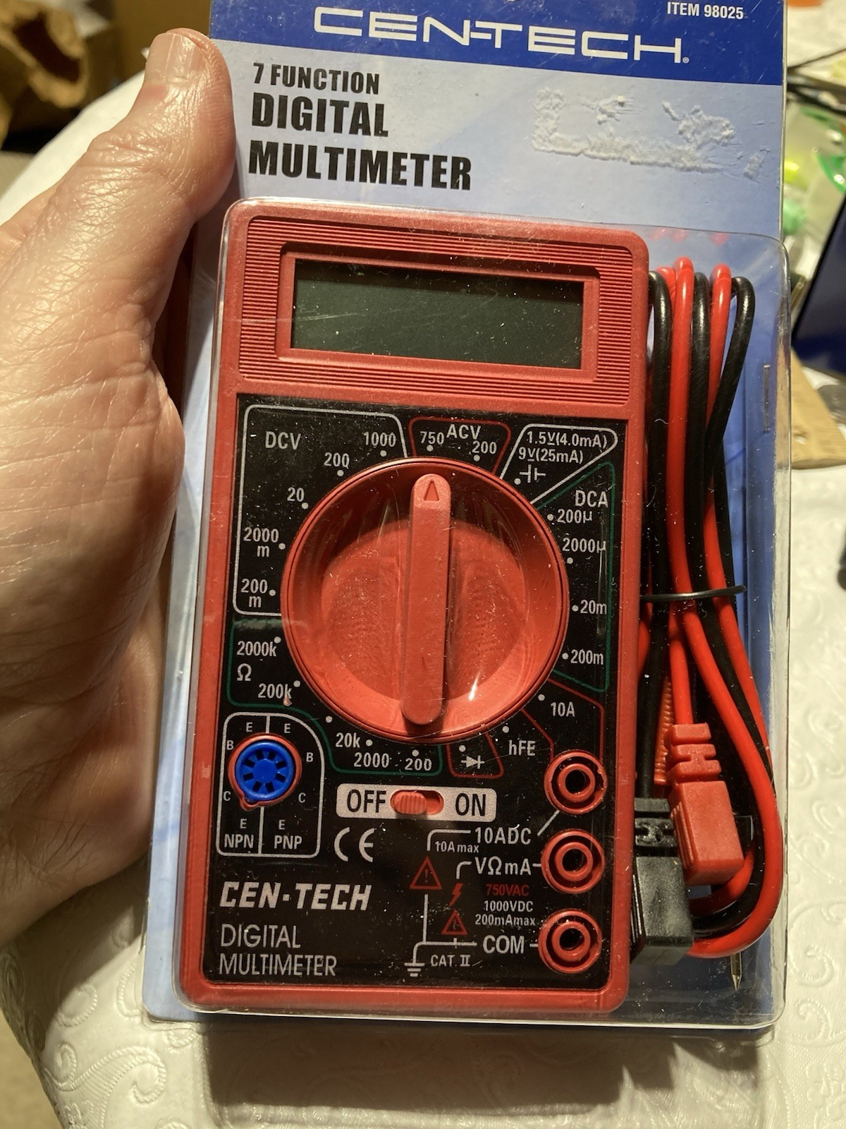 Cen-Tech 7 Function Digital Multimeter Tester Multi-tester NIB AC/DC volt #98025