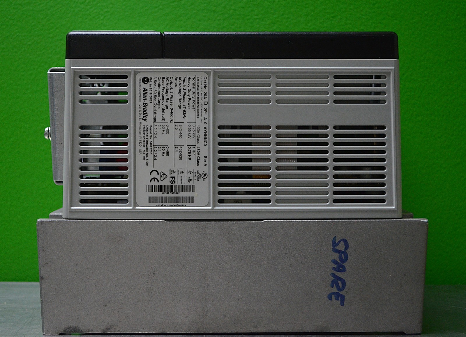 Low Hours Allen-Bradley 20AD2P1A0AYNNNC0 PowerFlex 70 1 HP Ser. A 480V FRN:5.001