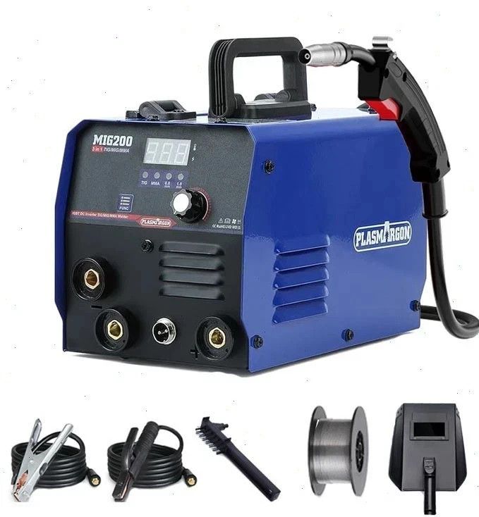 MIG200 3-IN-1 110V/220V Welder Machine 200A MIG/TIG/MMA Gasless IGBT LED Display