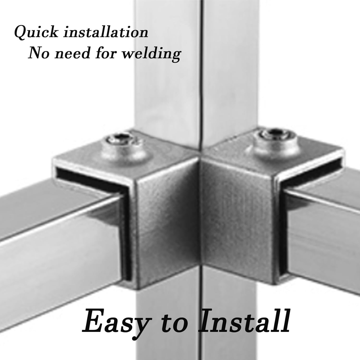 8 Pcs 25mm Aluminum Alloy 4-Way Square Tube Connectors for Structural Support