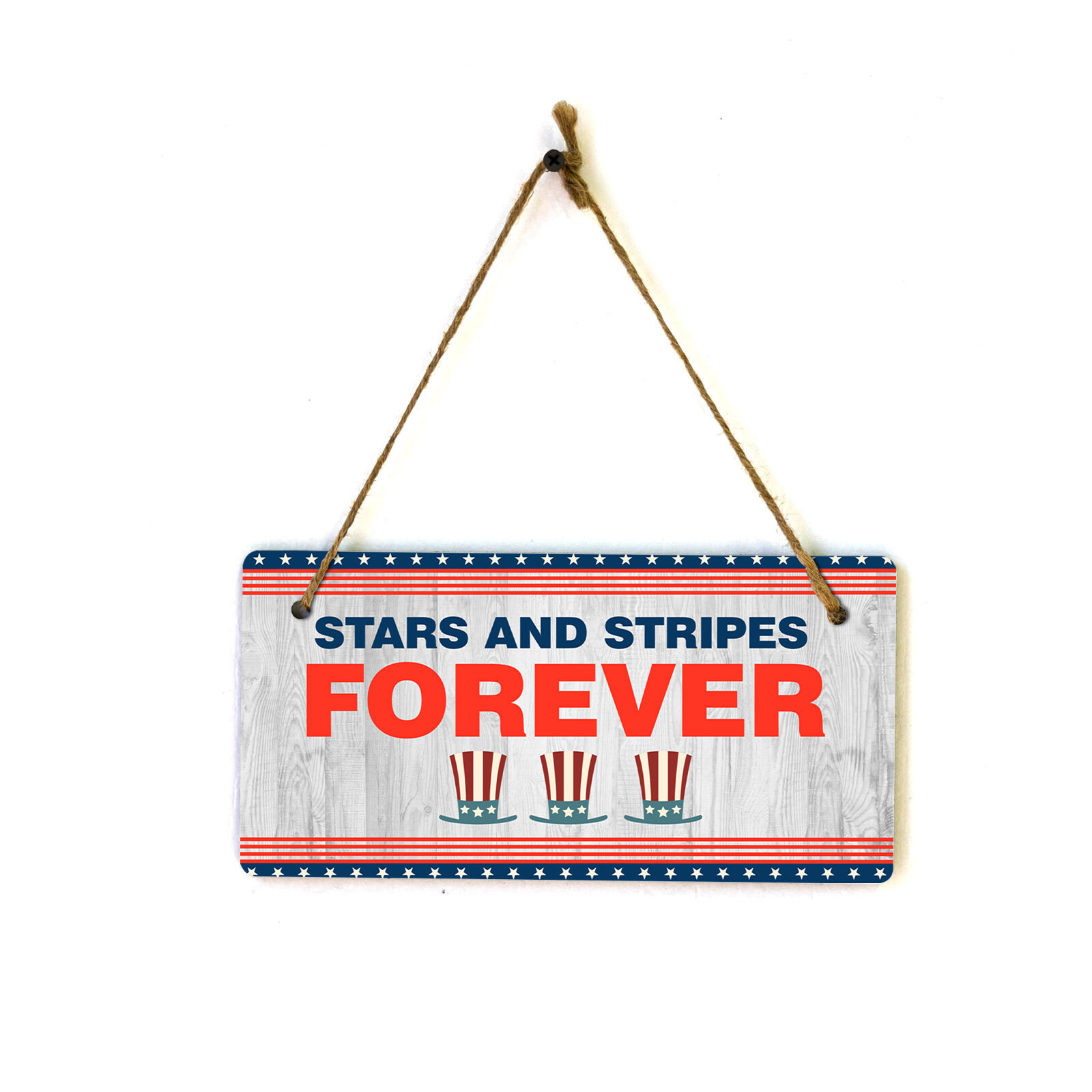 Stars And Stripes Forever 5×10 Hanging Plus Wall or Door Sign | USA Home Décor
