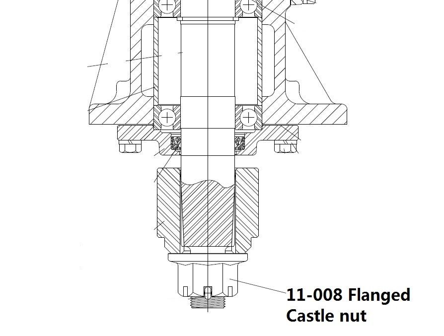 OEM 120050 1”-14 Thread Castle Nut for Rotary Cutter Gearbox (11-008)