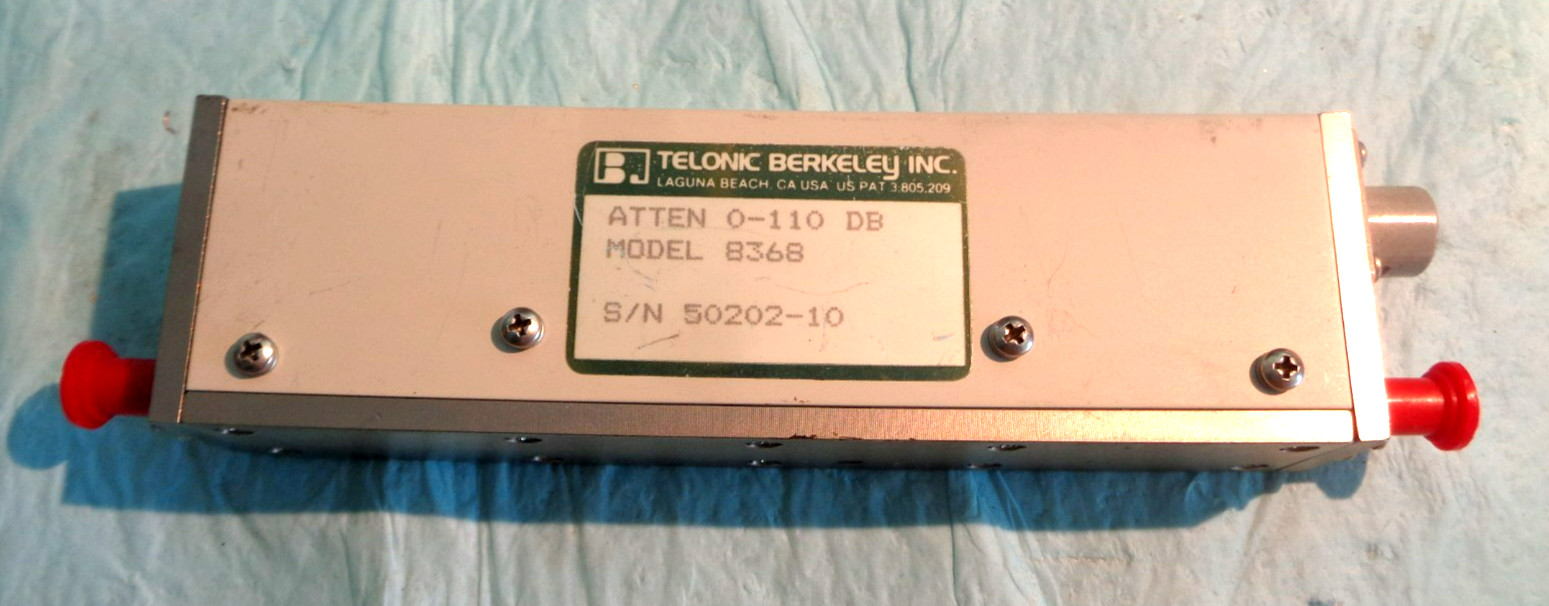 Telonic Berkeley 8368 Programmable Attenuator 0-110 dB With Cable # 101456-001.