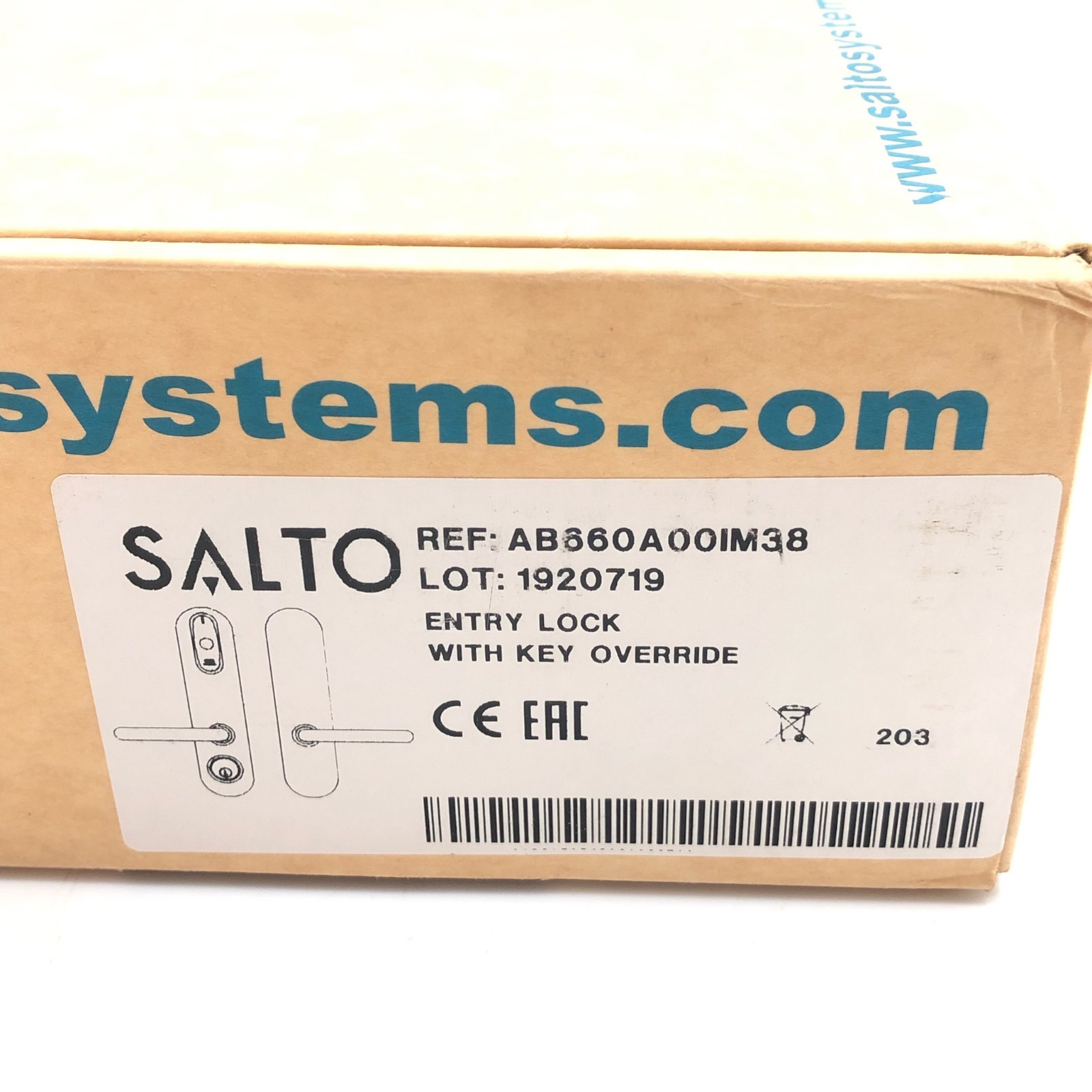 NEW Salto AB660A001M38 XS4 Original+ ANSI RF Reader Doorhandle w Key Override