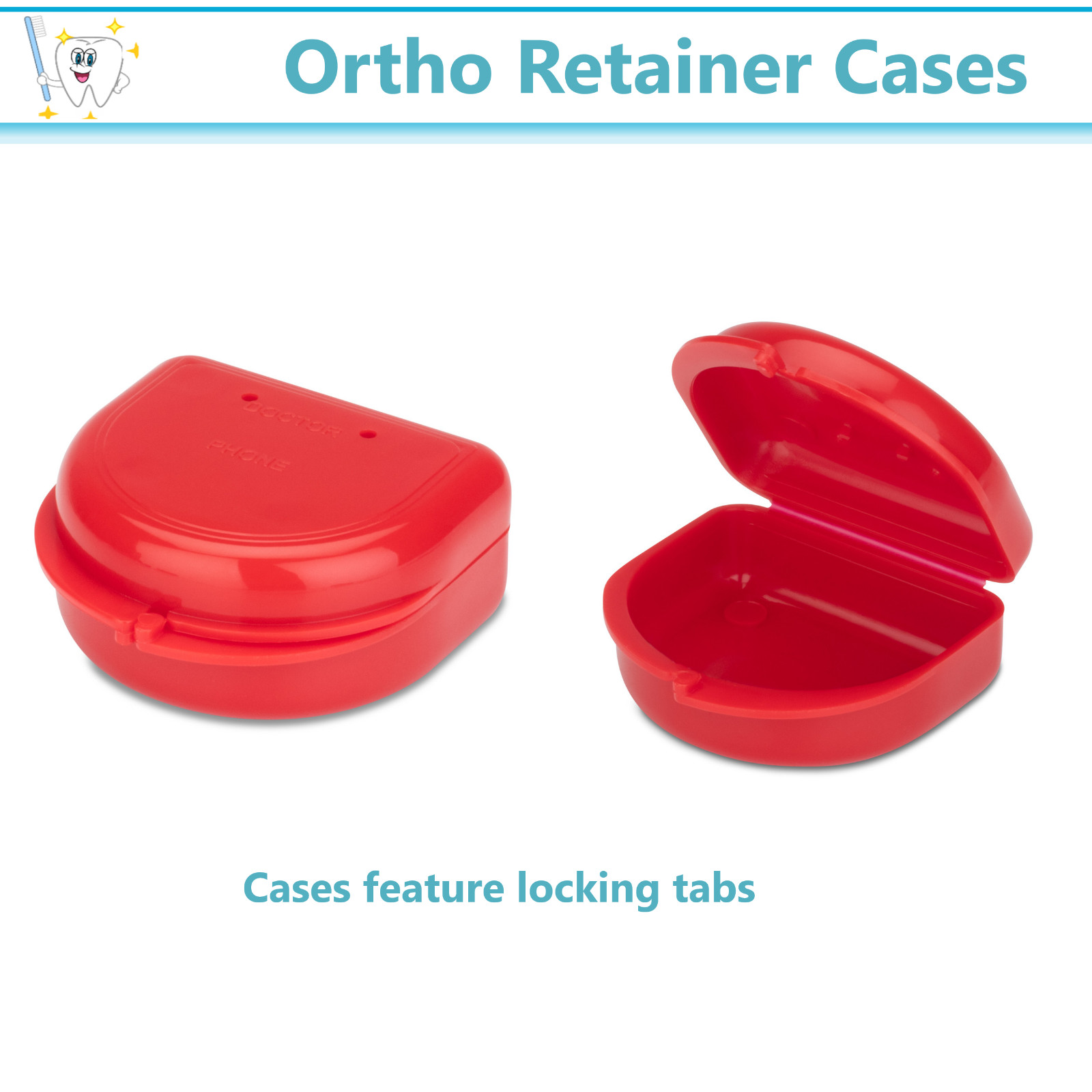 Dental Retainer Box Orthodontic Appliance Guard Snap closure, 1″ Assorted 100/Cs