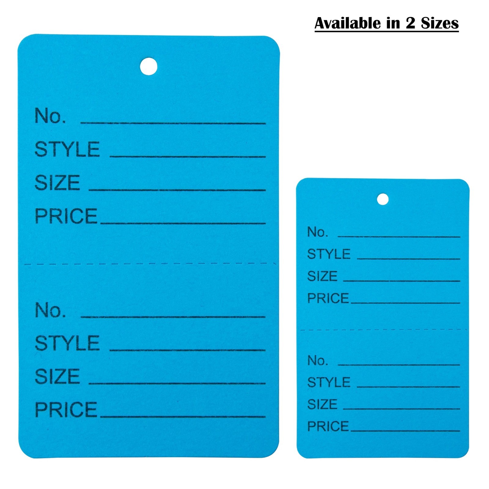 Merchandise Coupon Price Tags without Strings Unstrung Perforated Colors-Sizes