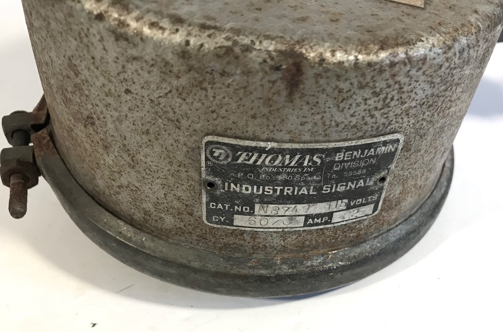 VINTAGE THOMAS INDUSTRIAL SIGNAL SIREN 115 VOLTS N-8741 UNTESTED