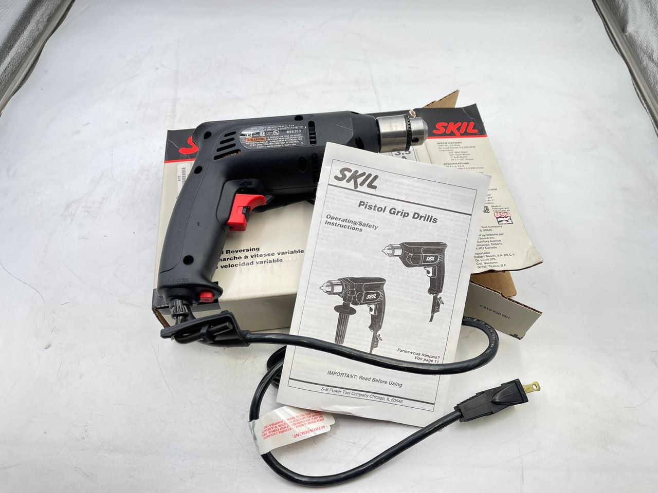 SKIL 1/2″ & 3/8″ Reversing Corded Drill Set of 2 New
