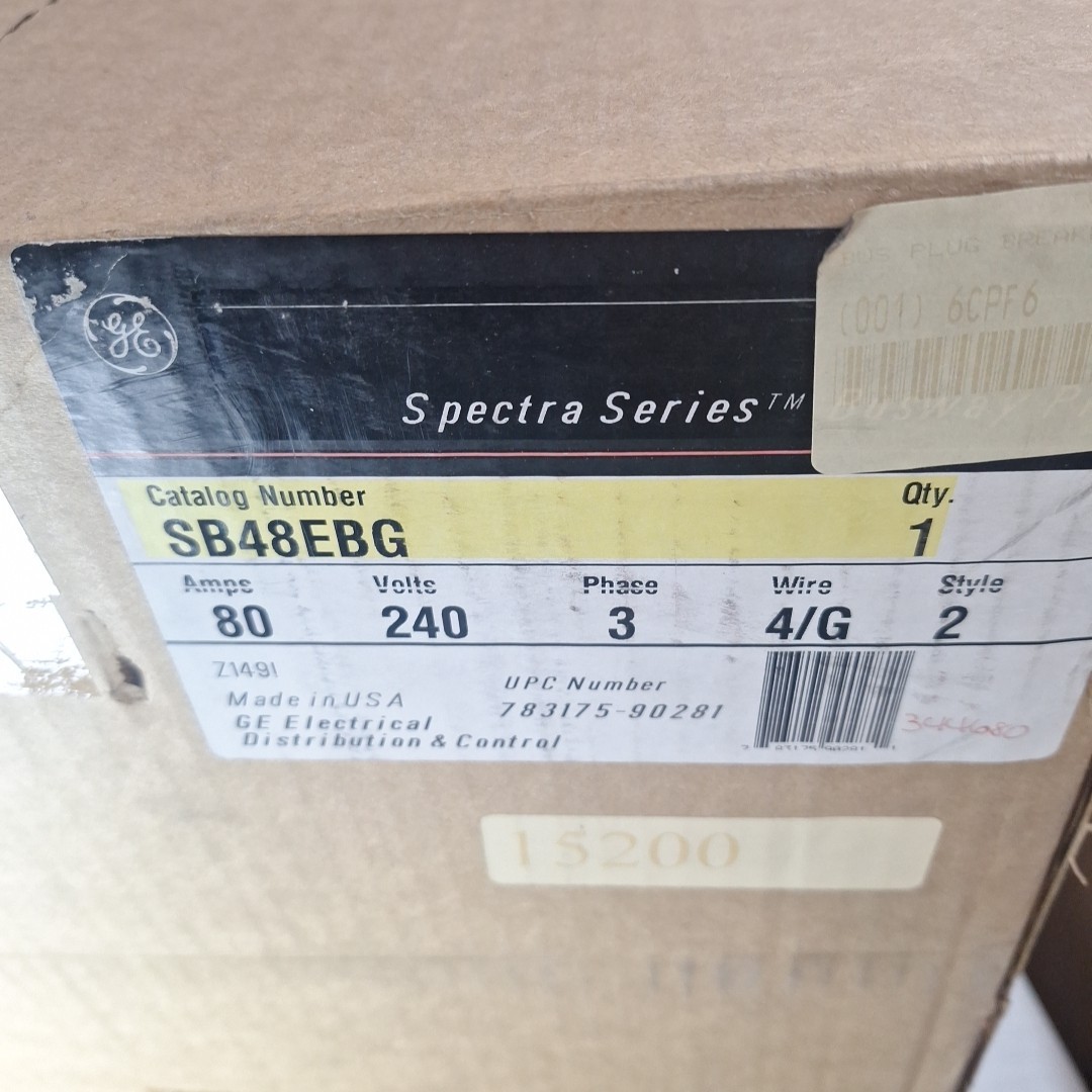 SB48EBG Ge Bus Plug, 80A, 240V AC, TEB, 3 Phase, 4 Wire With Ground