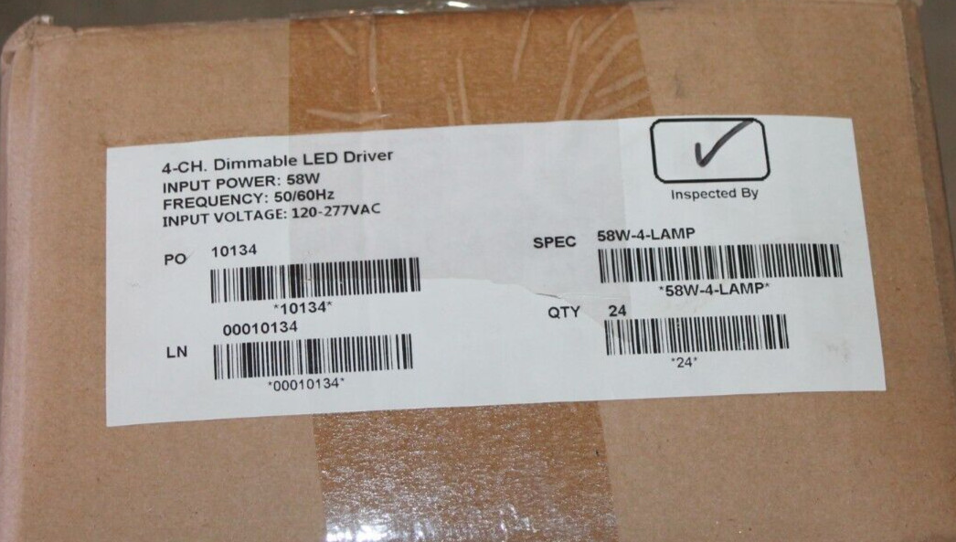 Dimmable LED 4 Channel Driver Ballast 204423-2xx-dk 58W LEDINTA-0520C-80-DB CS24