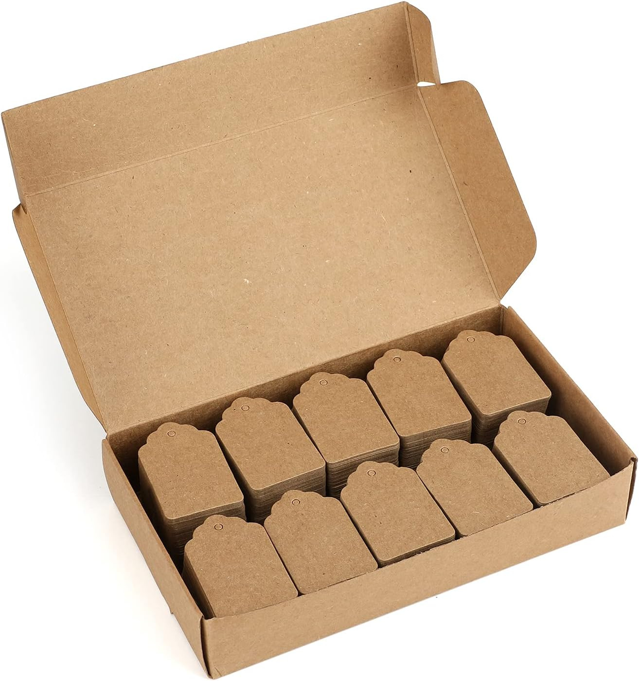 1000Pcs Brown Kraft Price Tags Writable Labels for Jewelry, Clothes, Retail Use