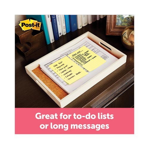 Post-it Notes Pads in Canary Yellow, Note Ruled, 4×6″, 100 Sheet/Pad, 12 Pads/PK