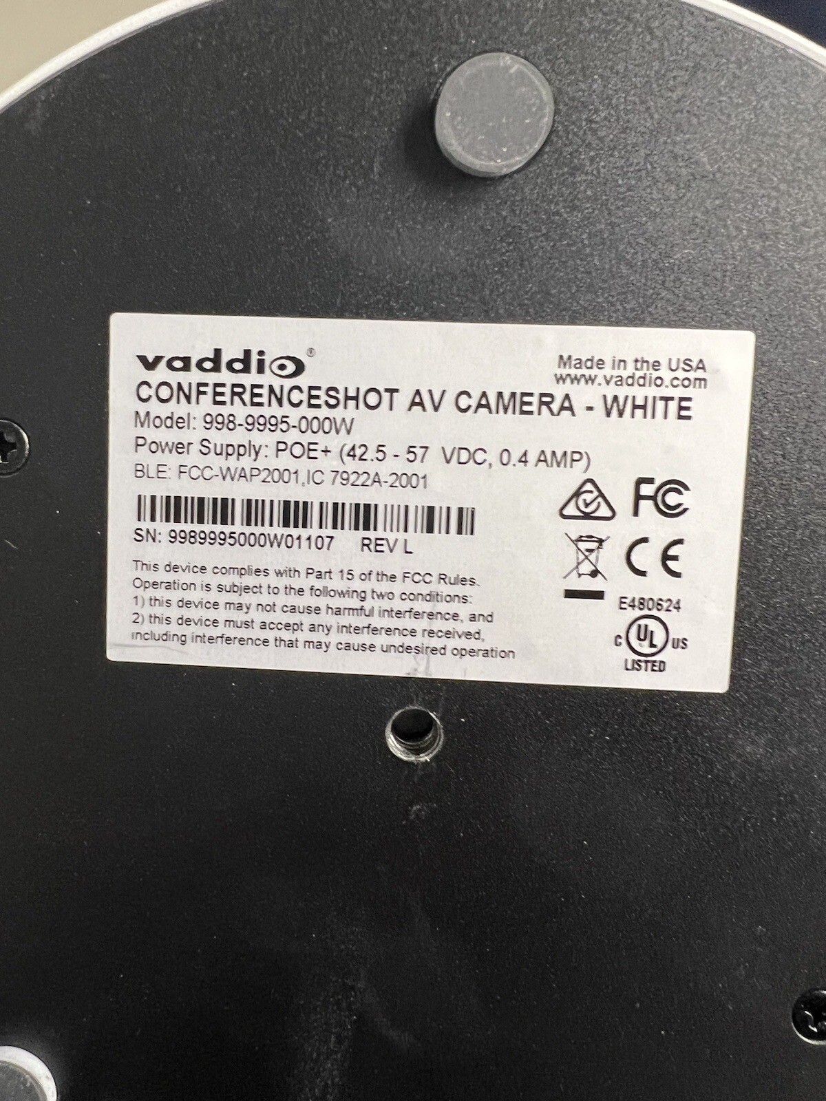 vaddio 998-9995-000W