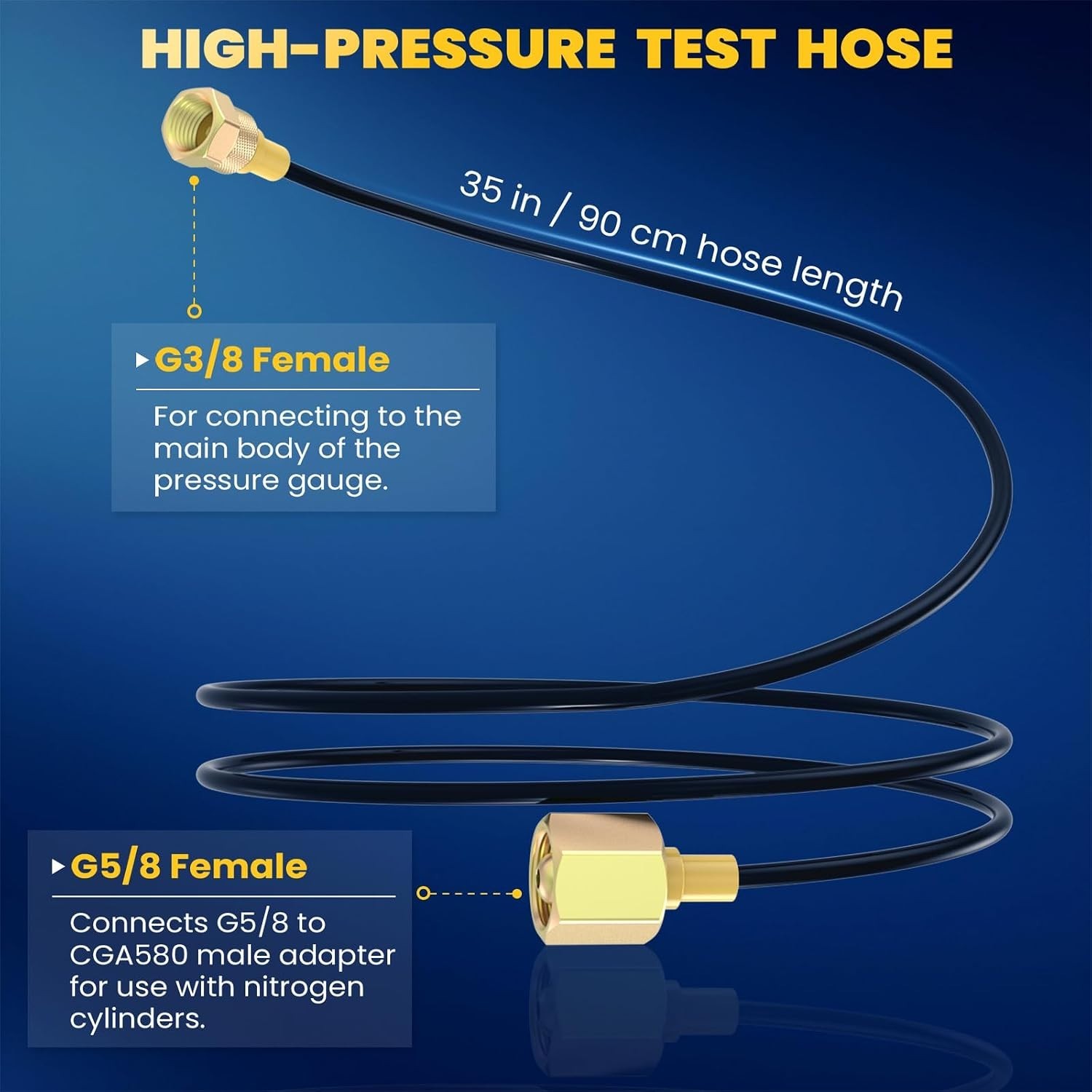 Pro Hydraulic Breaker Nitrogen Charging Kit with 0-1420 PSI Pressure Gauge