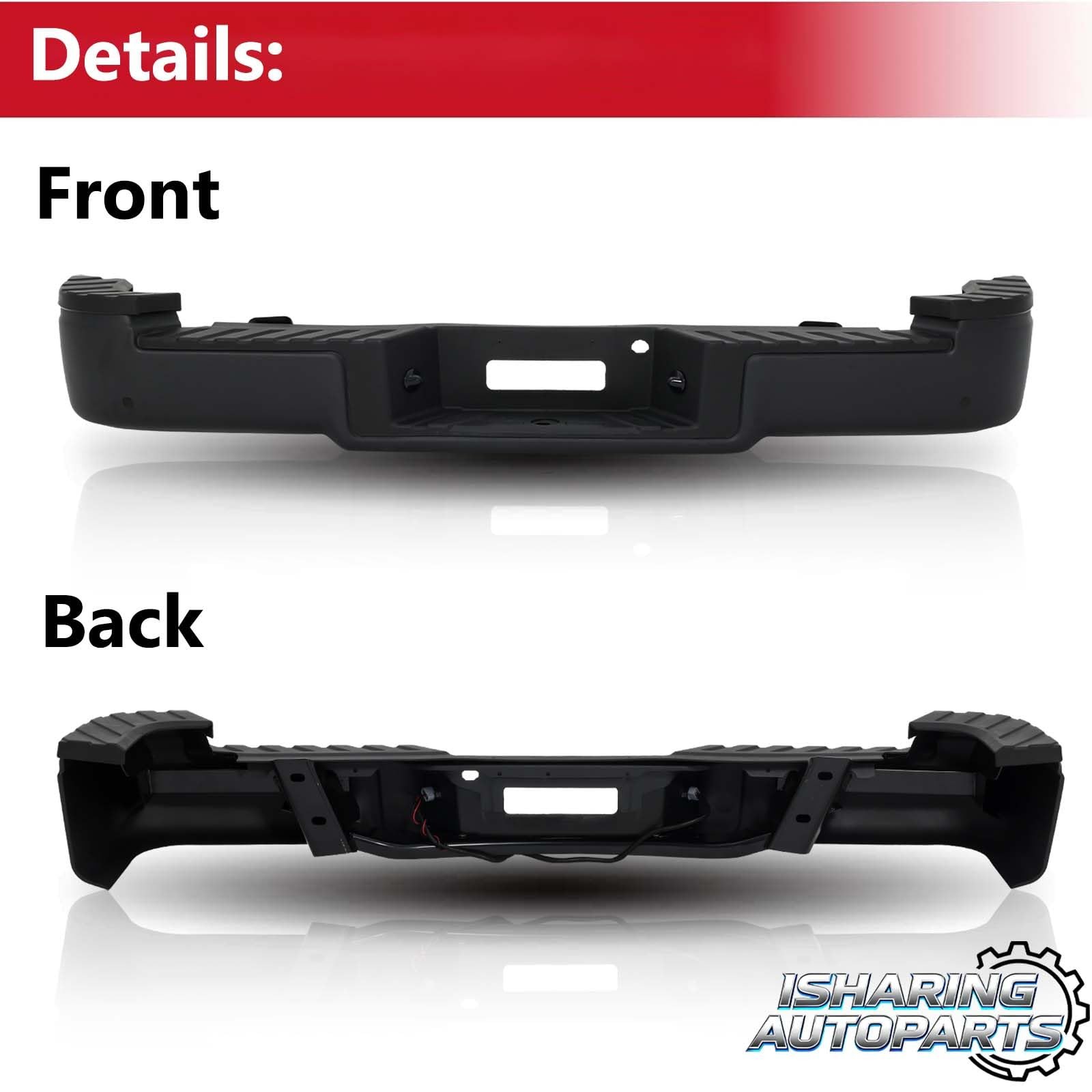 Black Rear Step Bumper 04-09 Ford F-150 Flare/Step Side Sensor Holes FO1102354