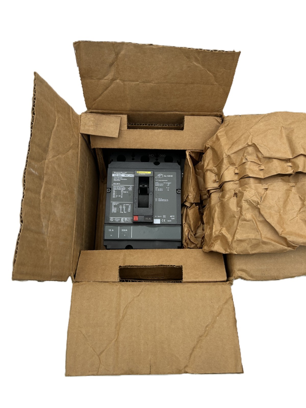 Square D HDL36015 PowerPact Circuit Breaker 15A 3-Pole 600VAC