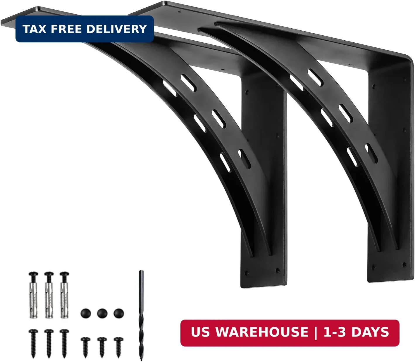 Heavy Duty Shelf Brackets (Set of 2) – 16″ x 12″ Max Load 1100 Lbs – Premium All