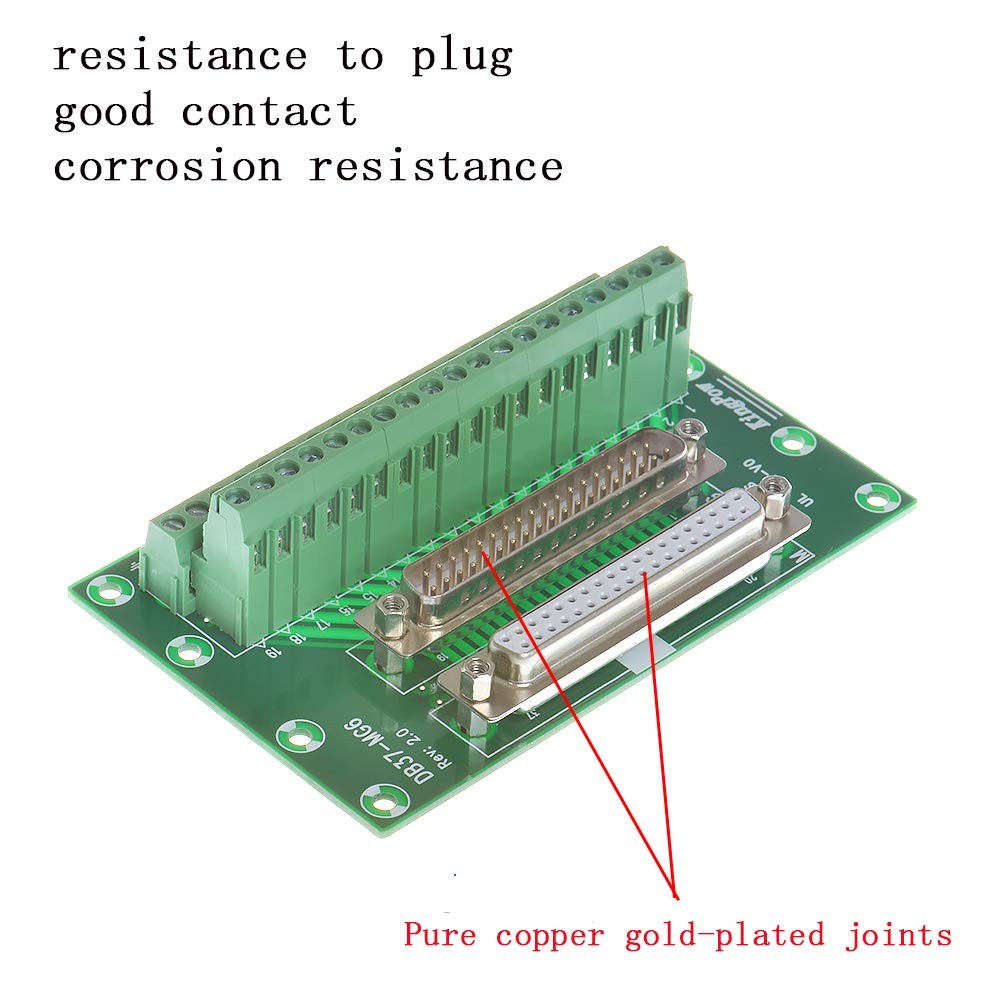 DB37 Solderless Male Female Header Breakout Connector RS232 D-SUB Serial to 3…