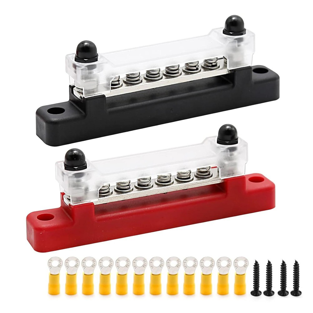 6 Way Bus Bar Power Distribution Terminal 150A Screws Battery Block for Car Boat