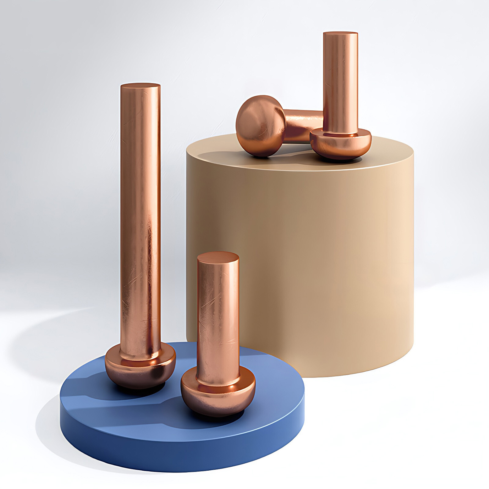 Solid Copper Round Pan Head Rivets DIN 660 M1.5 M2 M2.5 M3 ~ M8 Nut Hammer Rivet