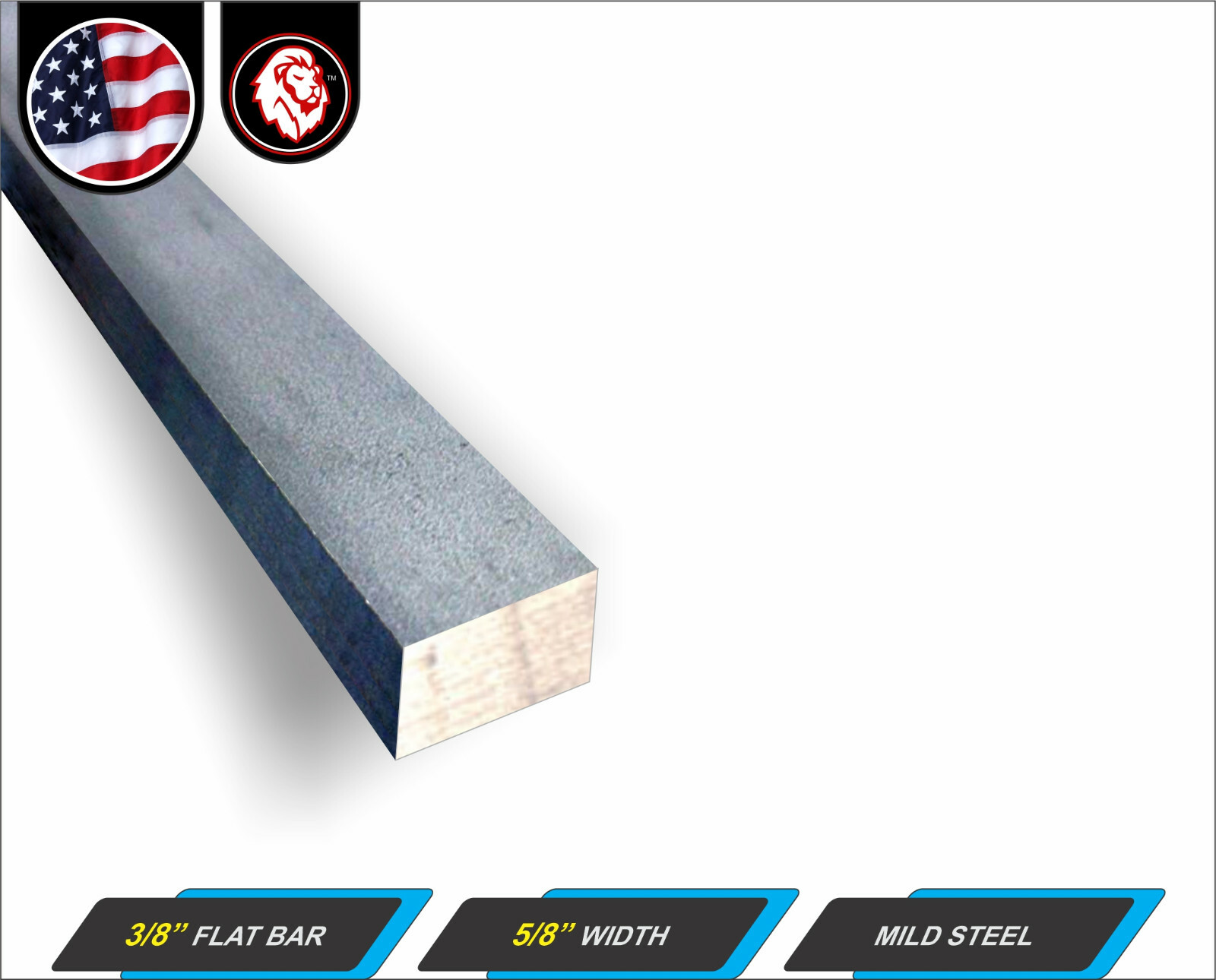 3/8″ x 5/8″ Steel Flat Bar – Metal Stock – Mild Steel – 12″ Long (1-ft)