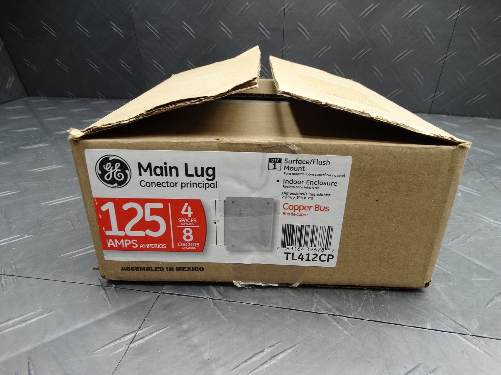GE PowerMark Plus 125A 4-Space 8-Circuit Indoor Main Lug Circuit Breaker Panel