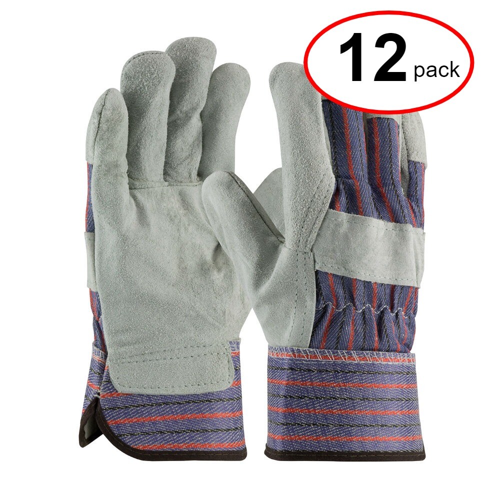 PIP Industrial Products 85-7500/L Economy Leather Palm Gloves, Large – (12Pack)