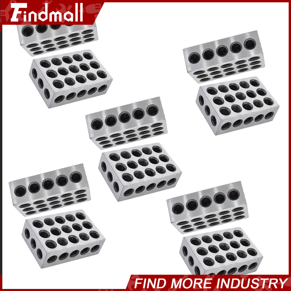 5 MATCHED PAIRS ULTRA PRECISION 1-2-3 BLOCKS 23 HOLES .0001″ MACHINIST 123