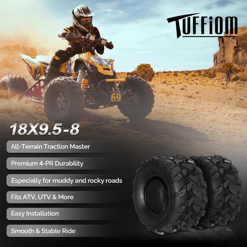 18×9.5-8 ATV Tire 4 PR Go Kart Tires Off-Road ATV UTV Tire for All Terrain