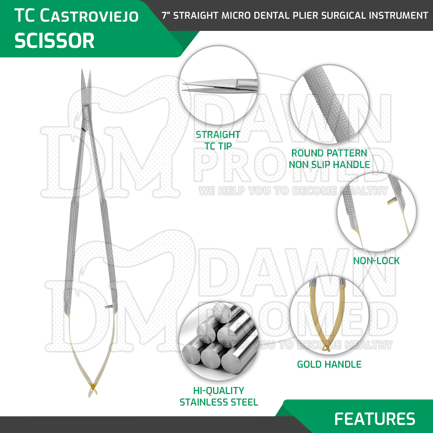 5 TC Castroviejo Micro Surgery STR + CVD Scissors Needle Holder Forceps German G
