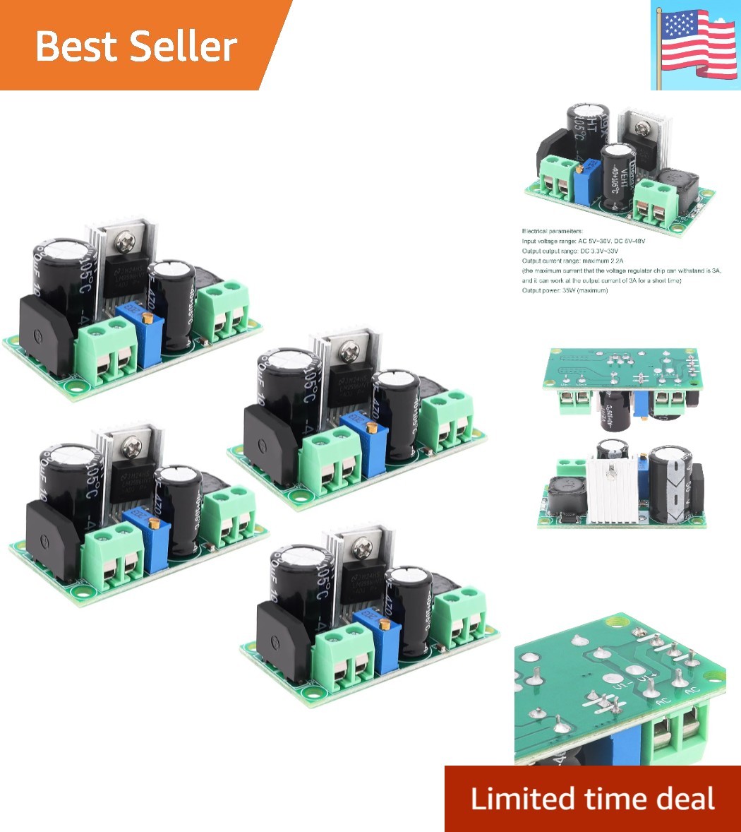 4Pcs AC/DC to DC Step Down Buck Converter AC 5V-30V DC 5V-48V to DC 3.3V-33V …