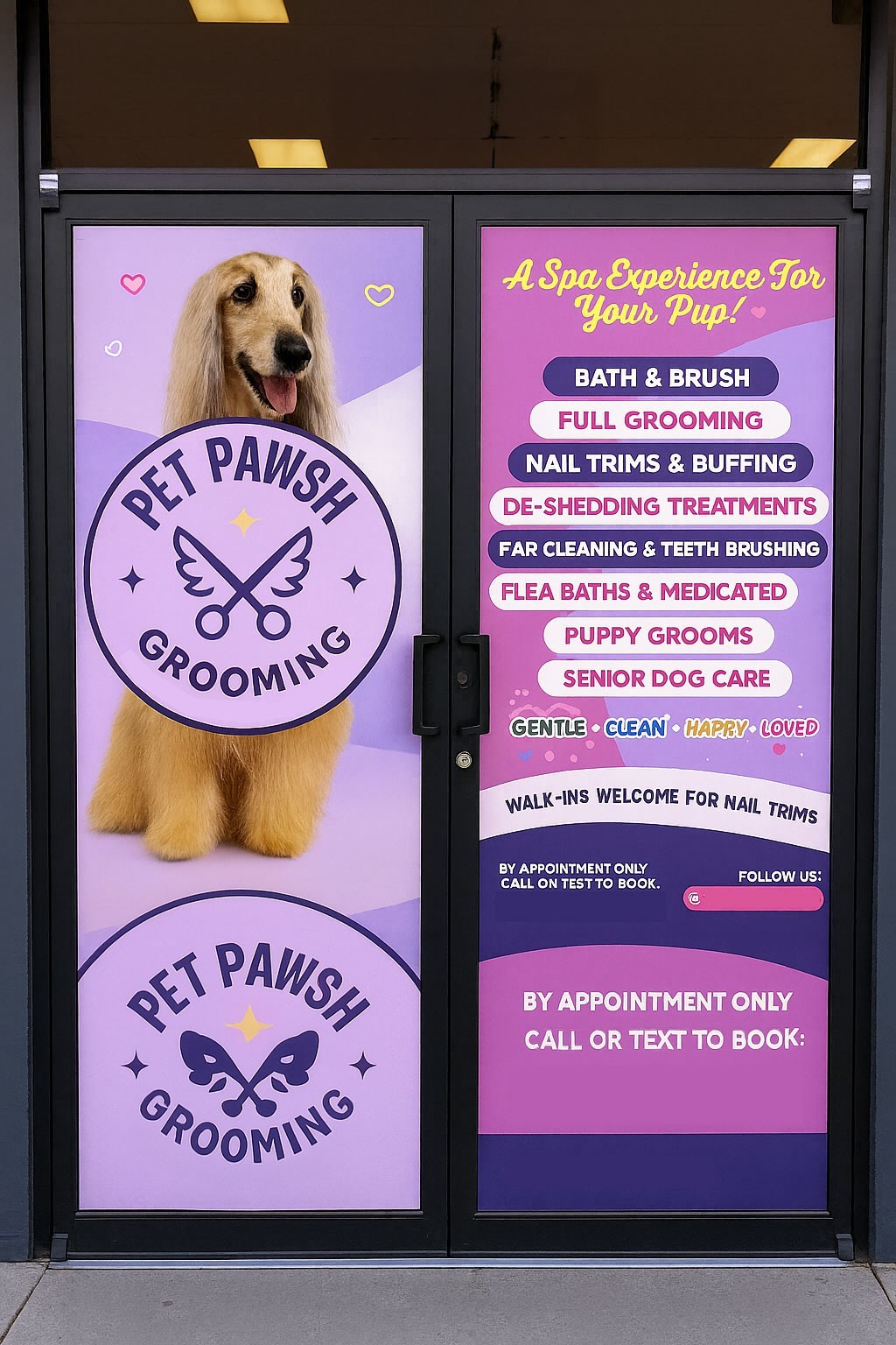 Custom Door Window Decal for Businesses and Storefronts! Includes FULL DESIGN
