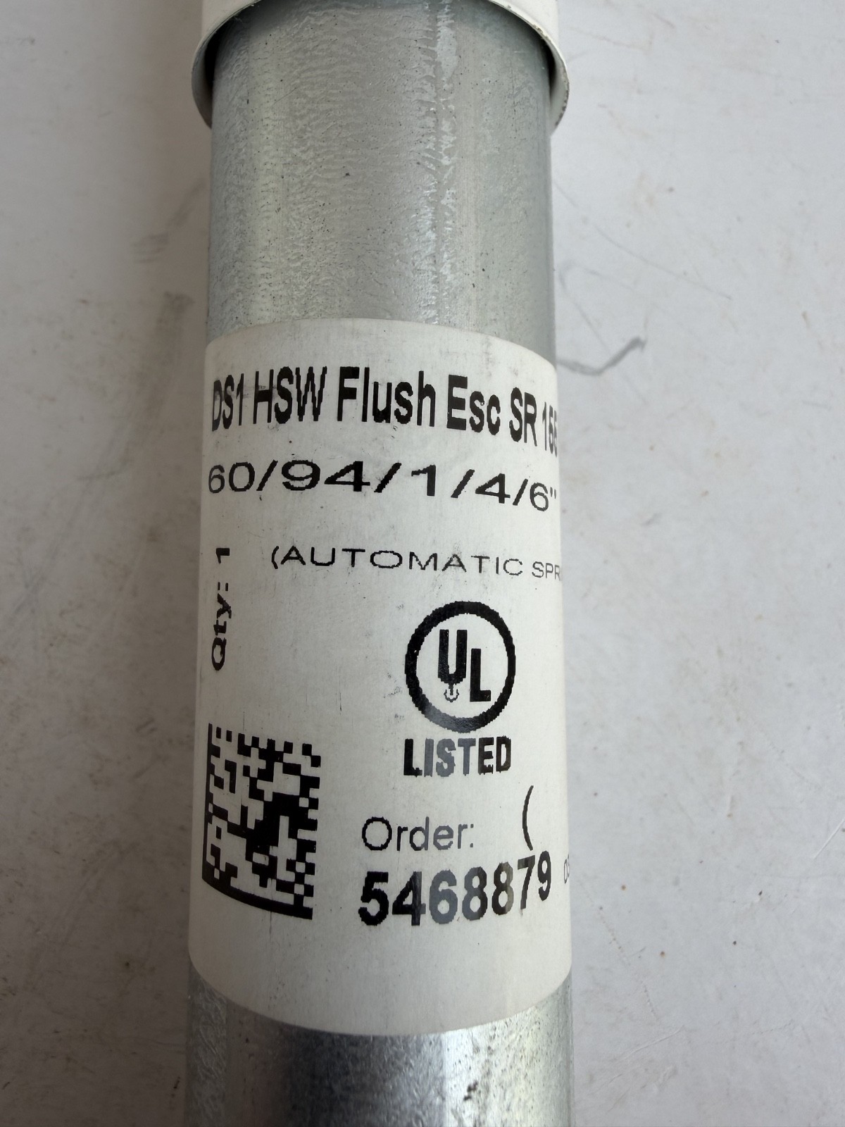 Tyco 6″ DS1 HSW Flush Esc SR 155 White/White 60/94/1/4/6″ UL NEW