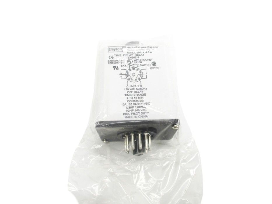 DAYTON 6X602N 120VAC 10A 1-15MIN. NSMP