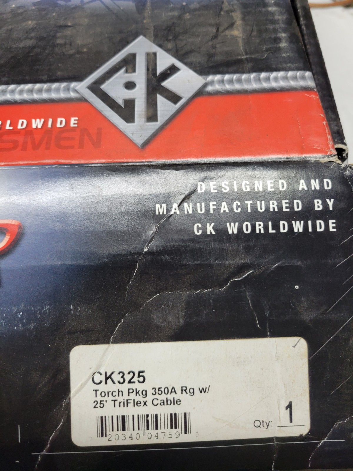 CK Worldwide Ck300 RG TIG TORCH 25FT 350AMP Tri-flex Cable AC/DC