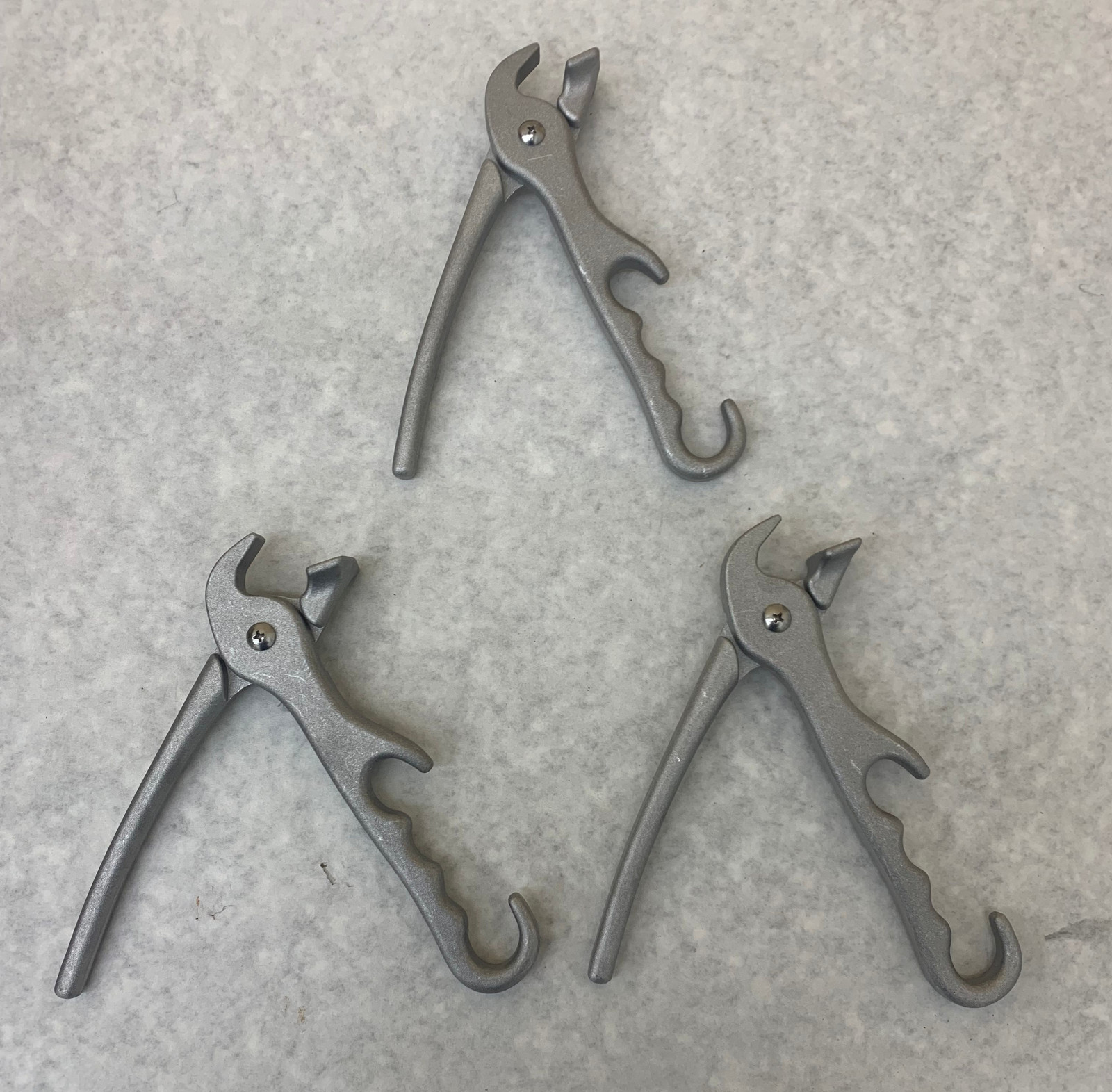 (Lot of 3) Pizza Pan Gripper Baking Clamp Cast Aluminum