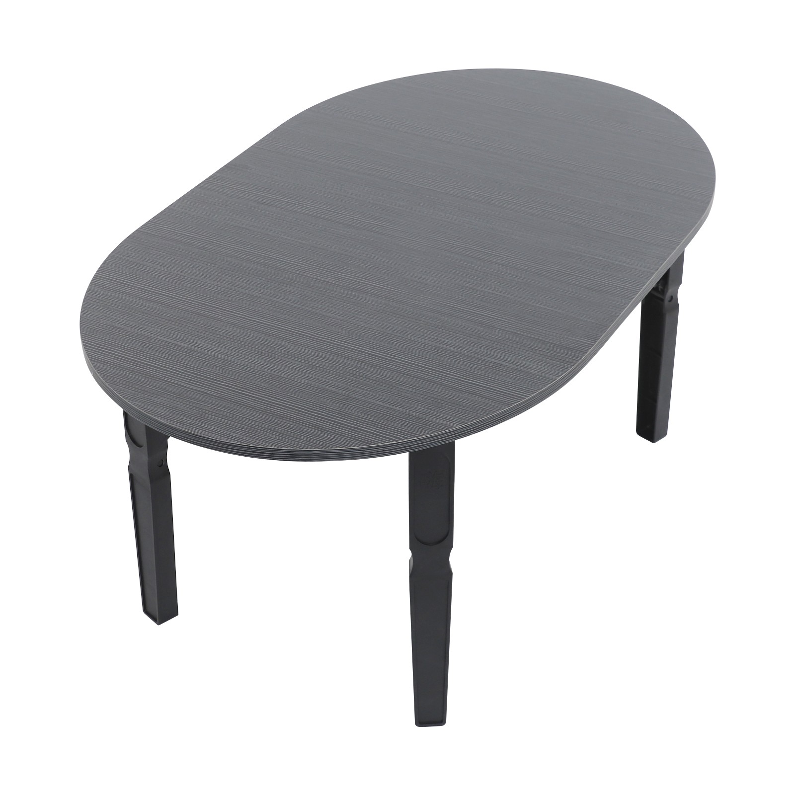 Coffee Table -80x48x36cm- Black Brushed Tabletop Folding Table For Small Place.