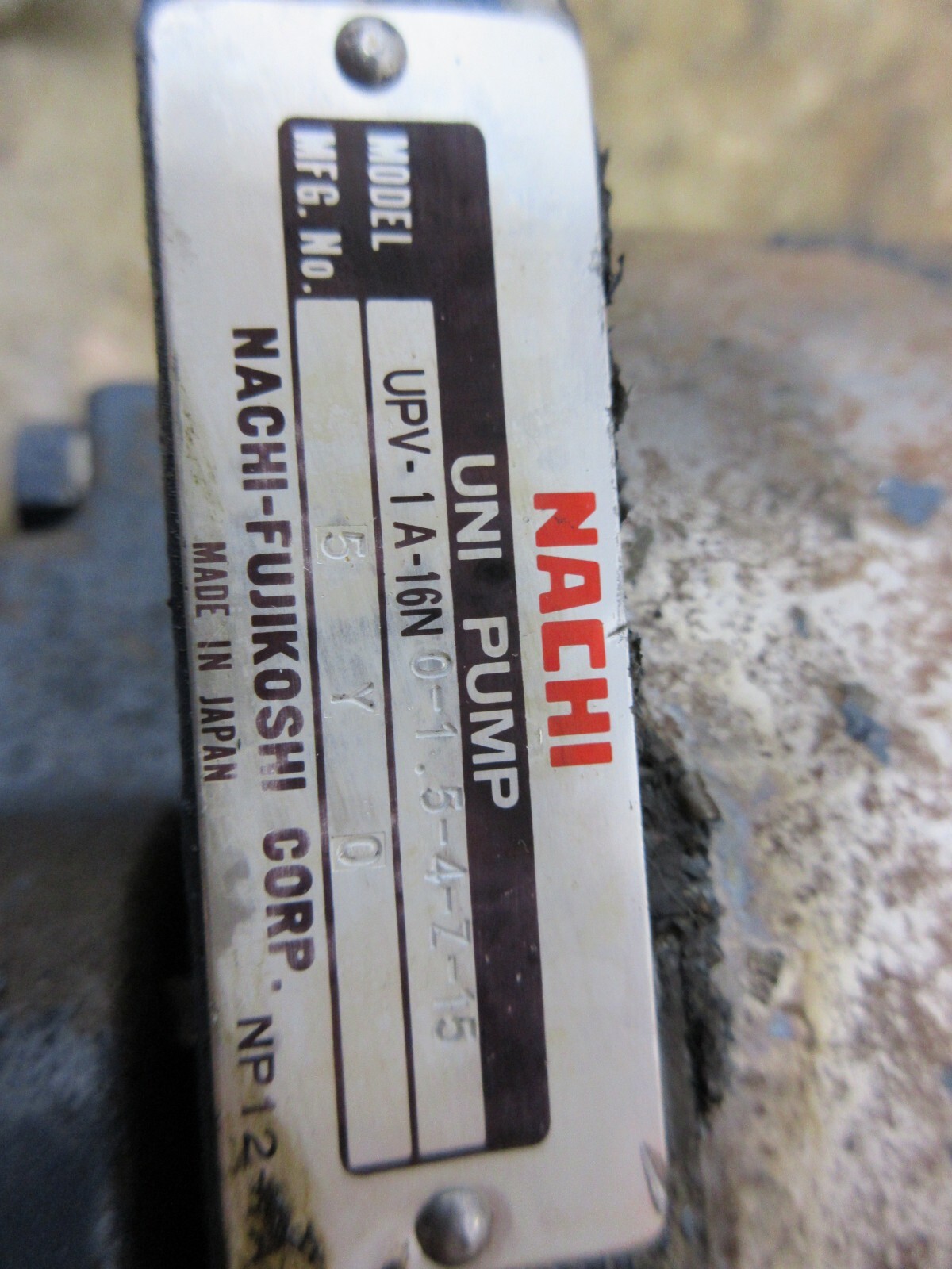 NACHI LTIS90-NR VSBA-0A4B15 UPV-1A-16N0-1.5-4-Z-15 PVS-1B-16N0-UZ-11 MOTOR PUMP