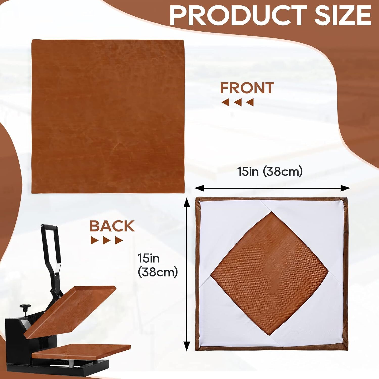 2 Pcs Wrap Cover for Heat Press Platen 15 x 15 Inch Heat Resistant Reusable S