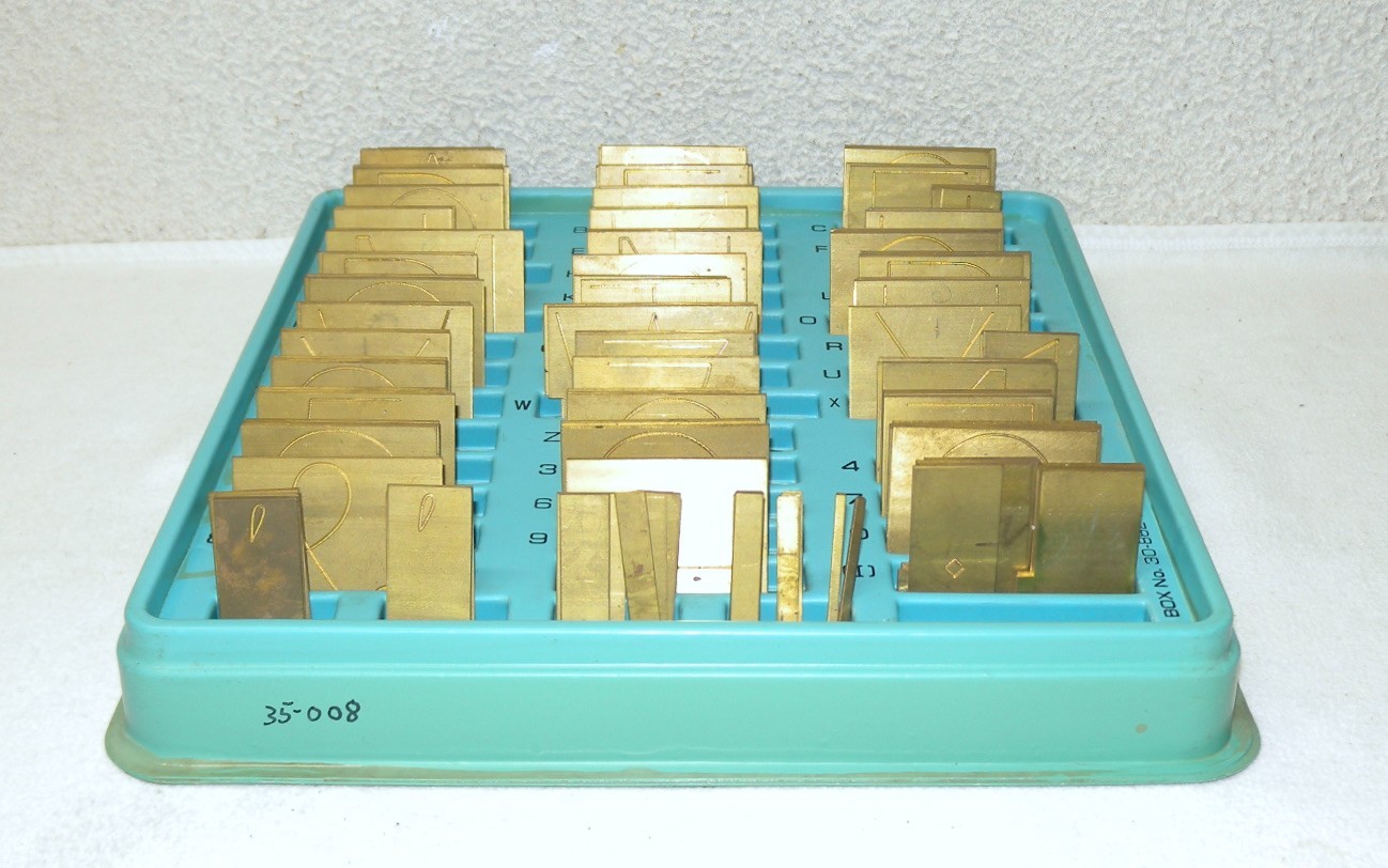 NEW HERMES ENGRAVOGRAPH 35-008 REGULAR BLOCK FONT SET, 2-1/2″ FONT TYPE SIZE