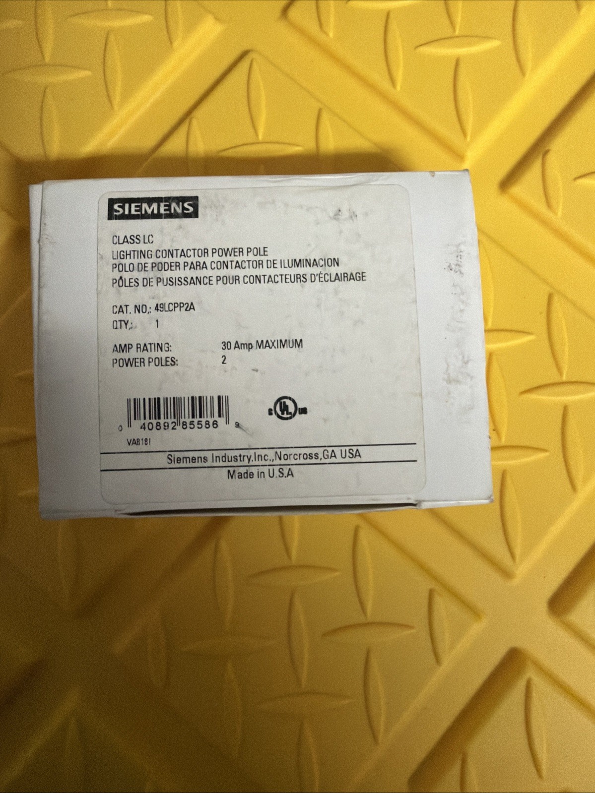Siemens 49LCPP2A Electrically Held Lighting Contactor