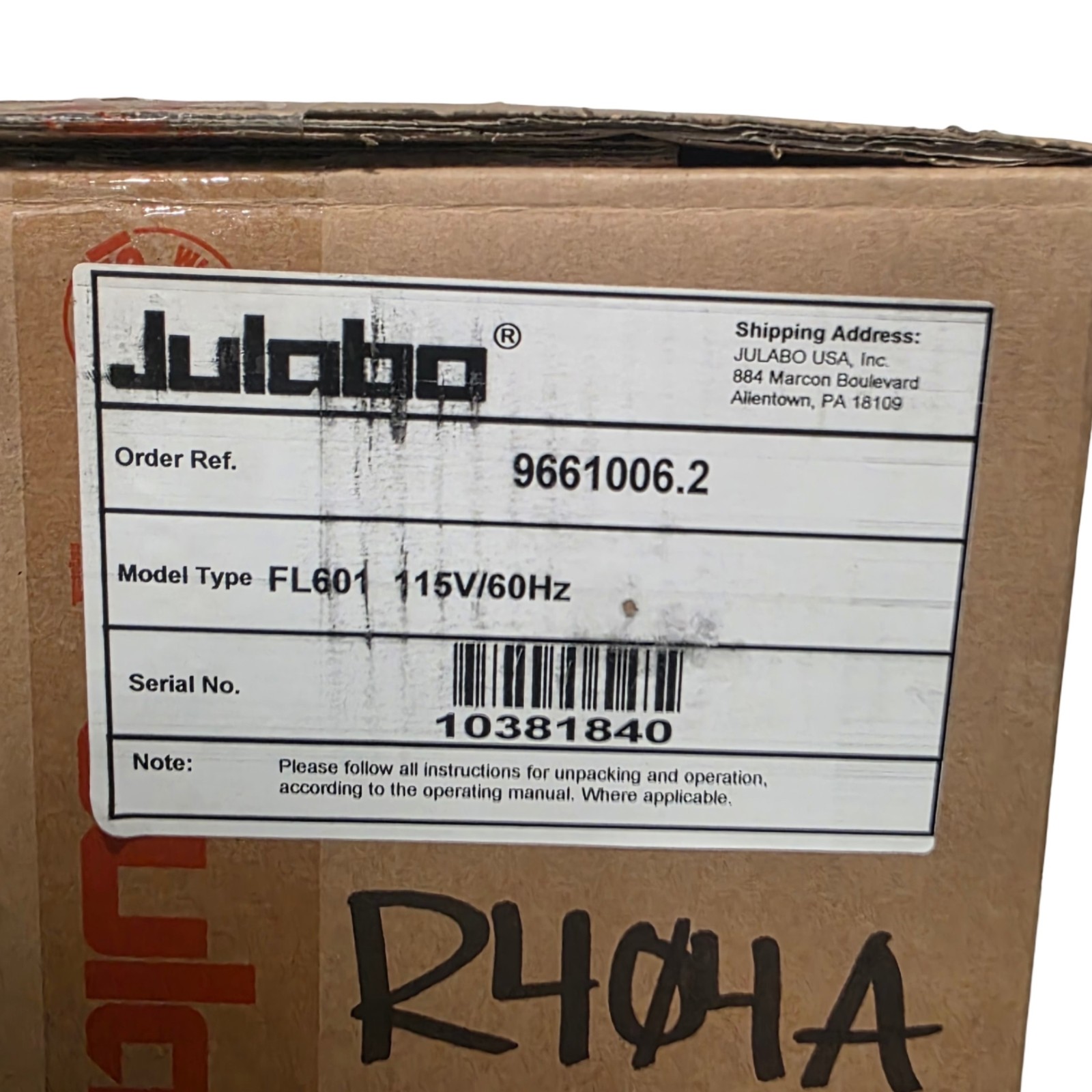 Julabo 9661006.2 FL601 Refrigerated Recirculating Chiller -20 To 40°C 0.6kW 115V